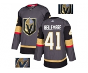 Men Adidas Vegas Golden Knights #41 Pierre-Edouard Bellemare Authentic Gray Fashion Gold NHL Jersey