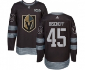 Men Adidas Vegas Golden Knights #45 Jake Bischoff Authentic Black 1917-2017 100th Anniversary NHL Jersey