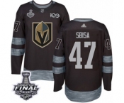 Men Adidas Vegas Golden Knights #47 Luca Sbisa Authentic Black 1917-2017 100th Anniversary 2018 Stanley Cup Final NHL Jersey