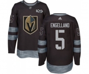 Men Adidas Vegas Golden Knights #5 Deryk Engelland Authentic Black 1917-2017 100th Anniversary NHL Jersey