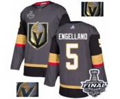 Men Adidas Vegas Golden Knights #5 Deryk Engelland Authentic Gray Fashion Gold 2018 Stanley Cup Final NHL Jersey