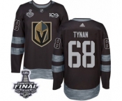 Men Adidas Vegas Golden Knights #68 T.J. Tynan Authentic Black 1917-2017 100th Anniversary 2018 Stanley Cup Final NHL Jersey