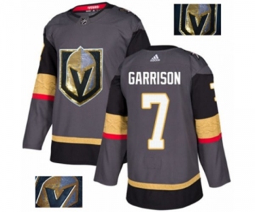 Men Adidas Vegas Golden Knights #7 Jason Garrison Authentic Gray Fashion Gold NHL Jersey
