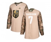 Men Adidas Vegas Golden Knights #7 Jason Garrison Camo Authentic 2017 Veterans Day Stitched NHL Jersey