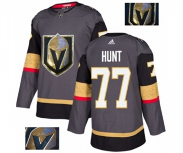 Men Adidas Vegas Golden Knights #77 Brad Hunt Authentic Gray Fashion Gold NHL Jersey
