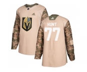 Men Adidas Vegas Golden Knights #77 Brad Hunt Camo Authentic 2017 Veterans Day Stitched NHL Jersey