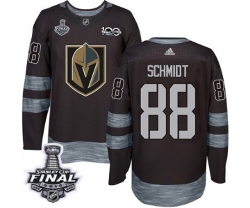 Men Adidas Vegas Golden Knights #88 Nate Schmidt Authentic Black 1917-2017 100th Anniversary 2018 Stanley Cup Final NHL Jersey