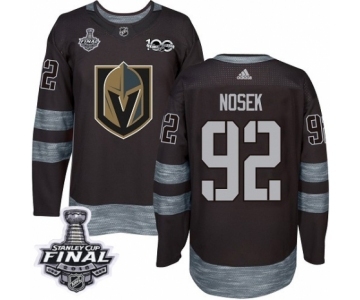 Men Adidas Vegas Golden Knights #92 Tomas Nosek Authentic Black 1917-2017 100th Anniversary 2018 Stanley Cup Final NHL Jersey