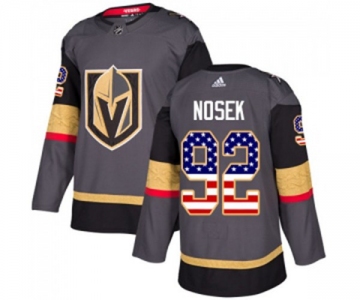 Men Adidas Vegas Golden Knights #92 Tomas Nosek Authentic Gray USA Flag Fashion NHL Jersey