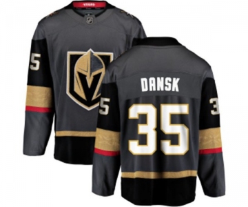 Men Vegas Golden Knights #35 Oscar Dansk Authentic Black Home Fanatics Branded Breakaway NHL Jersey