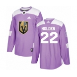 Men's Adidas Vegas Golden Knights #22 Nick Holden Authentic Purple Fights Cancer Practice NHL Jersey