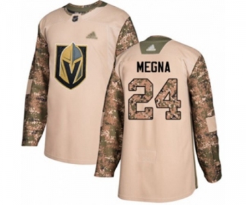 Men's Vegas Golden Knights #24 Jaycob Megna Authentic Camo Veterans Day Practice Hockey Jersey