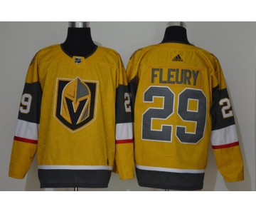 Men's Vegas Golden Knights #29 Marc-Andre Fleury Authentic Golden 2020 Hockey Jersey