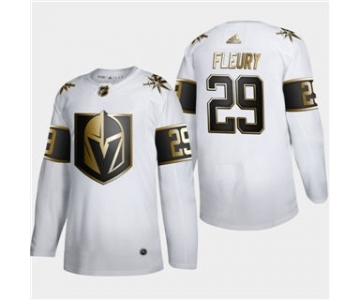 Men's Vegas Golden Knights #29 Marc-Andre Fleury White Golden Edition Limited Stitched Hockey Jersey