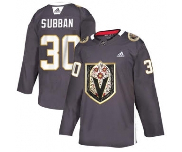Men's Vegas Golden Knights #30 Malcolm Subban Grey Latino Heritage Night Stitched Hockey Jersey