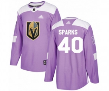 Men's Vegas Golden Knights #40 Garret Sparks Authentic Purple Fights Cancer Practice Hockey Jersey