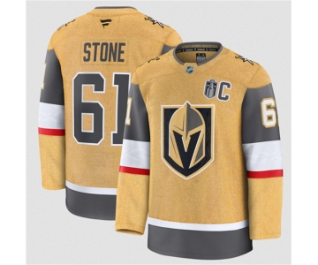 Men's Vegas Golden Knights #61 Mark Stone Gold 2026 Stanley Cup Final Patch And C Patch Home Stitched Hockey Jersey