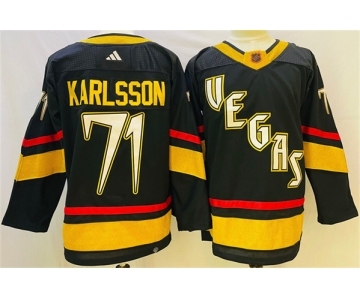 Men's Vegas Golden Knights #71 William Karlsson Black 2022-23 Reverse Retro Stitched Jersey