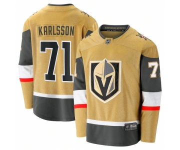 Men's Vegas Golden Knights #71 William Karlsson Fanatics Branded Gold 2020-21 Alternate Premier Breakaway Player Jersey