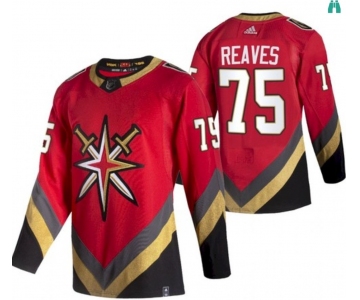 Men's Vegas Golden Knights #75 Ryan Reaves Authentic Red Retro Hockey Jersey