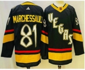Men's Vegas Golden Knights #81 Jonathan Marchessault Black 2022 Reverse Retro Authentic Jersey