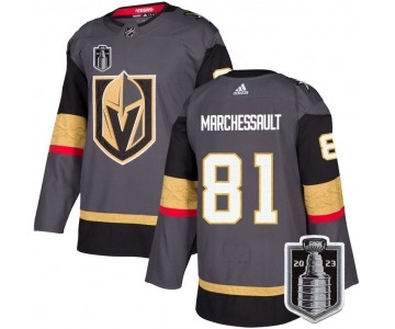 Men's Vegas Golden Knights #81 Jonathan Marchessault Gray 2023 Stanley Cup Final Stitched Jersey