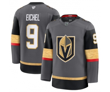 Men's Vegas Golden Knights Grey #9 Jack Eichel 2024-25 Alternate Stitched Hockey Jersey