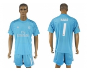 Real Madrid #1 Navas Sky Blue Goalkeeper Soccer Club Jersey