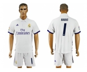 Real Madrid #1 Navas White Home Soccer Club Jersey2