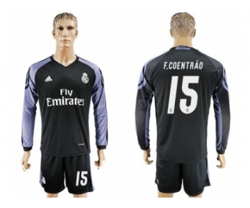 Real Madrid #15 F.Coentrao Sec Away Long Sleeves Soccer Club Jersey 1