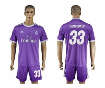 Real Madrid #33 Campeones Away Soccer Club Jersey 1