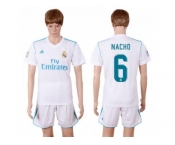 Real Madrid #6 Nacho White Home Soccer Club Jersey