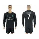 Real Madrid #7 Ronaldo Away Long Sleeves Soccer Club Jersey