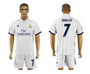 Real Madrid #7 Ronaldo White Home Soccer Club Jersey 3