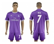 Real Madrid #7 Rual Away Soccer Club Jersey 3