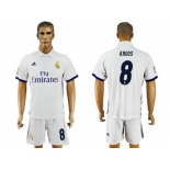 Real Madrid #8 Kroos White Home Soccer Club Jersey 3