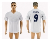 Real Madrid #9 Benzema Marine Environmental Protection Home Soccer Club Jersey 1