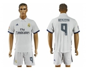 Real Madrid #9 Benzema White Home Soccer Club Jersey4