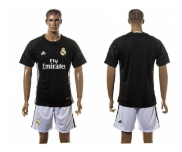 Real Madrid Blank Black Goalkeeper Soccer Club Jersey 1