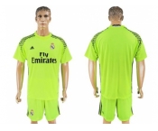 Real Madrid Blank Shiny Green Goalkeeper Soccer Club Jersey