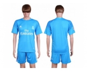 Real Madrid Blank Sky Blue Goalkeeper Soccer Club Jersey