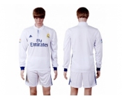 Real Madrid Blank White Home Long Sleeves Soccer Club Jersey 1
