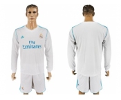 Real Madrid Blank White Home Long Sleeves Soccer Club Jersey