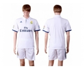 Real Madrid Blank White Home Soccer Club Jersey 4
