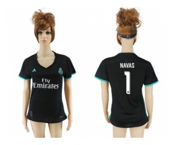 Women's Real Madrid #1 Navas Away Soccer Club Jersey