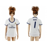 Women's Real Madrid #1 Navas Home Soccer Club Jersey3