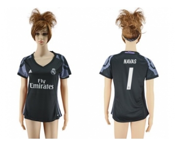 Women's Real Madrid #1 Navas Sec Away Soccer Club Jersey