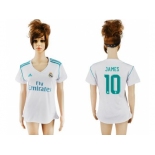 Women's Real Madrid #10 James Home Soccer Club Jersey1