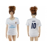 Women's Real Madrid #10 James Home Soccer Club Jersey2