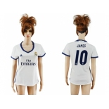 Women's Real Madrid #10 James Home Soccer Club Jersey4